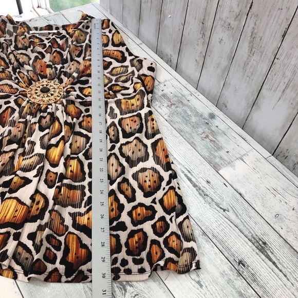 PETER NYGÅRD Sleeveless Animal Print + Medallion Jersey Angle Blouse XL - Picture 8 of 8